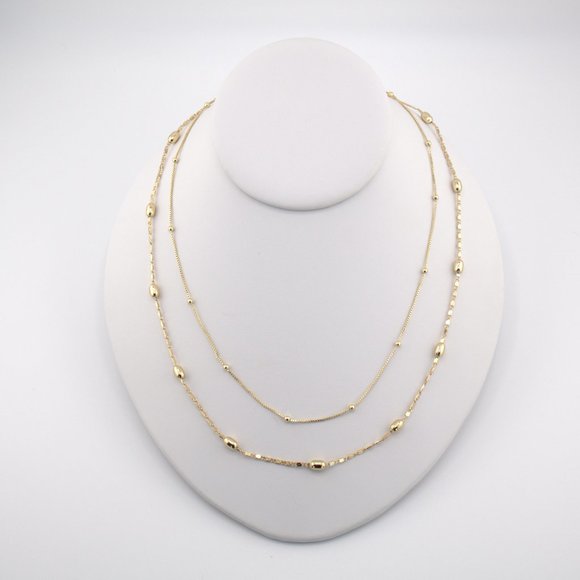 Unbranded Jewelry - Women's 14K Gold Plated Ball & Barrel Beads Chain Necklace Jewelry***‎
